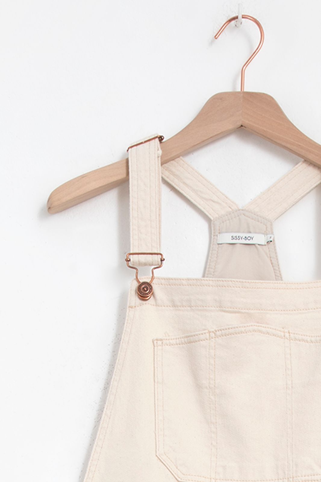 Witte denim tuinbroek met knopen