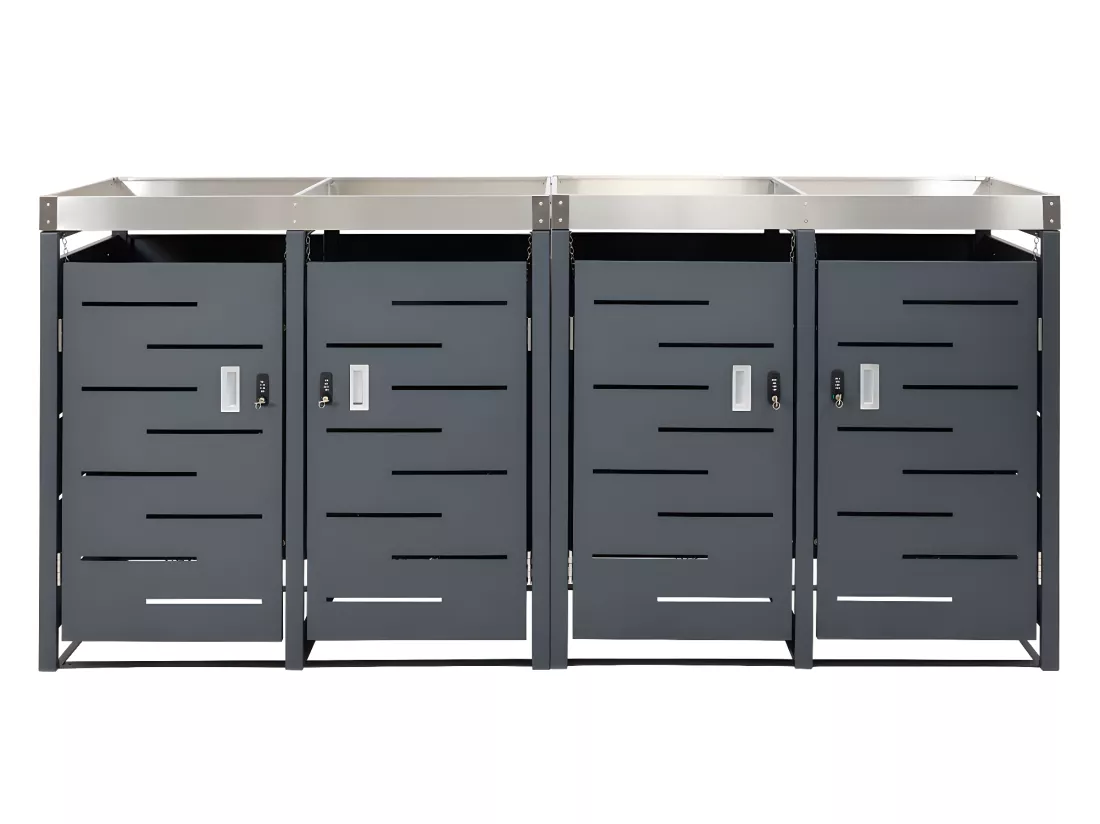 Cache-poubelle pour 4 poubelles MCW-H40b