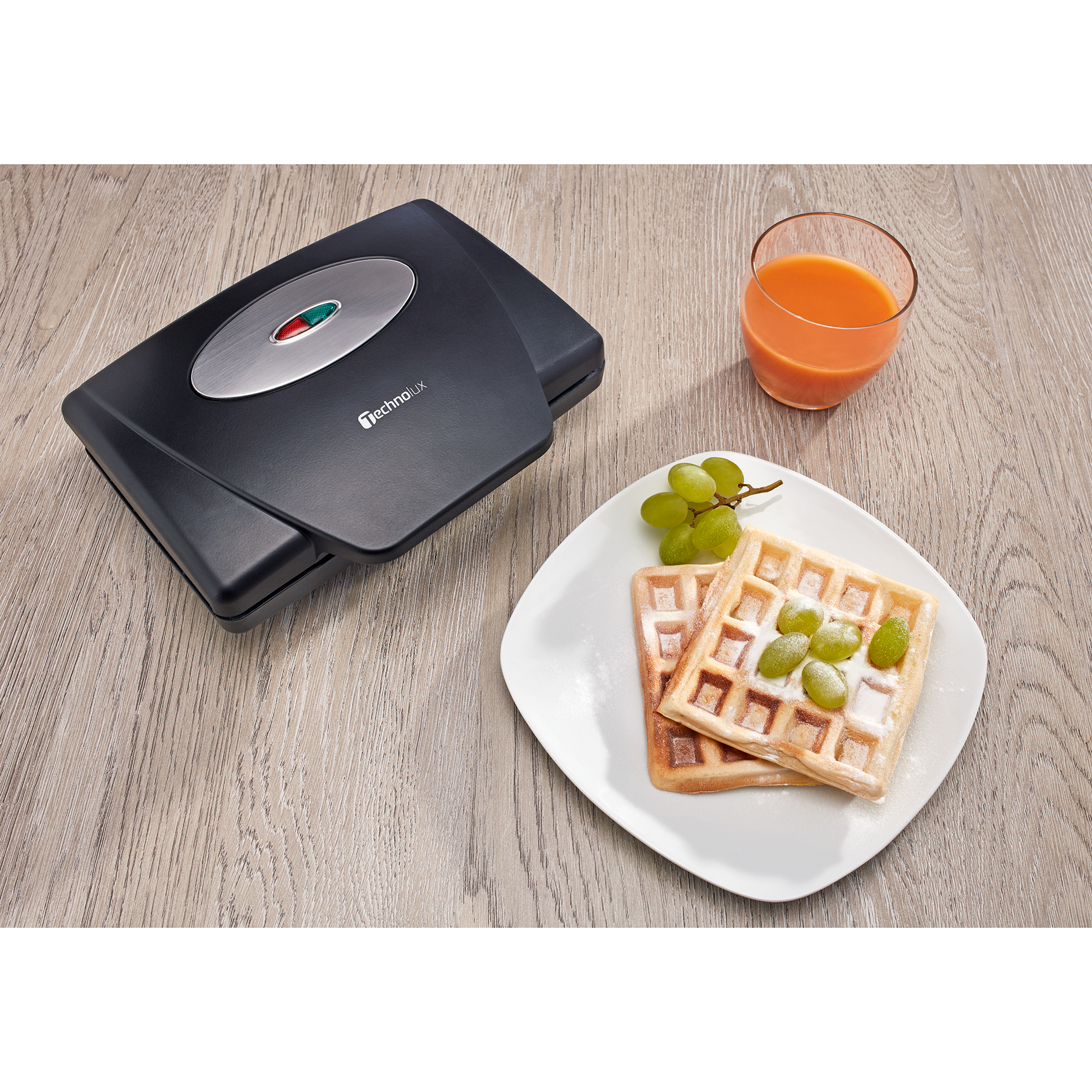 TECHNOLUX Waffeleisen - schwarz - 2 Platten