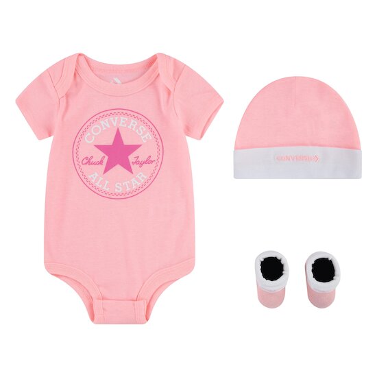 Coffret Bodie + Bonnet + Chaussons   Rose        de               Converse