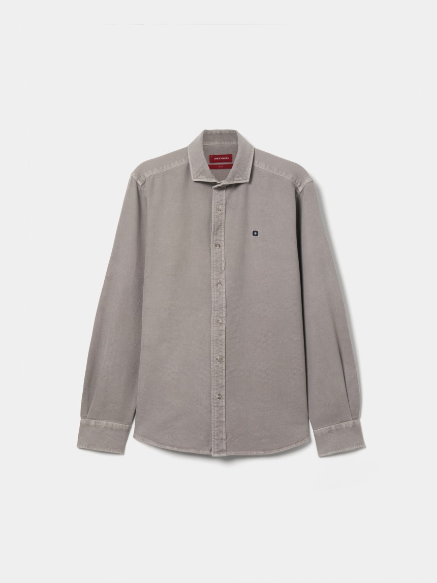 Camisa slim fit de algodão