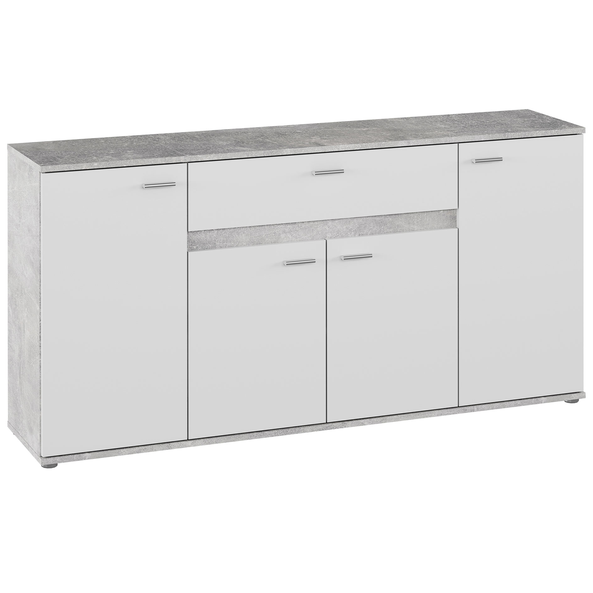 Kommode - Betonoptik - weiß - 160 cm