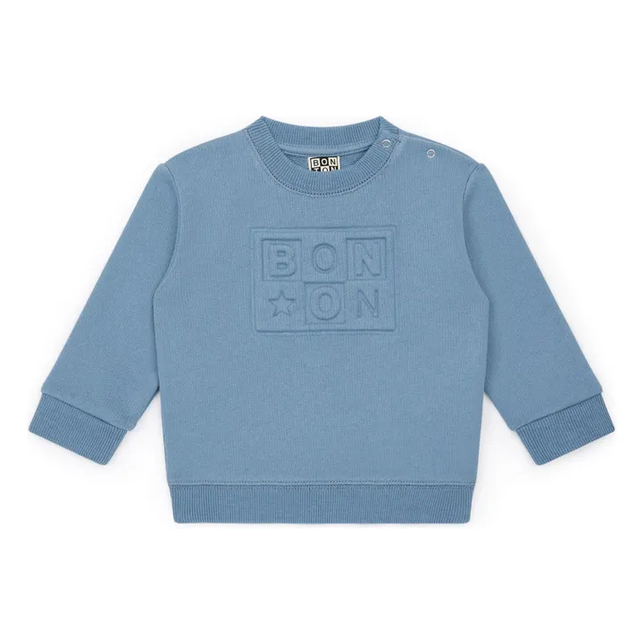 Bonton Sweat Smily Coton Bio | Bleu