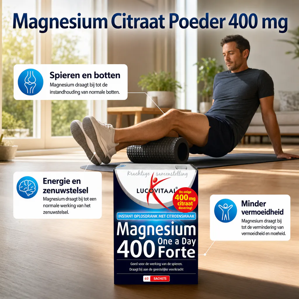Magnesium Citraat Poeder 400 mg sachets