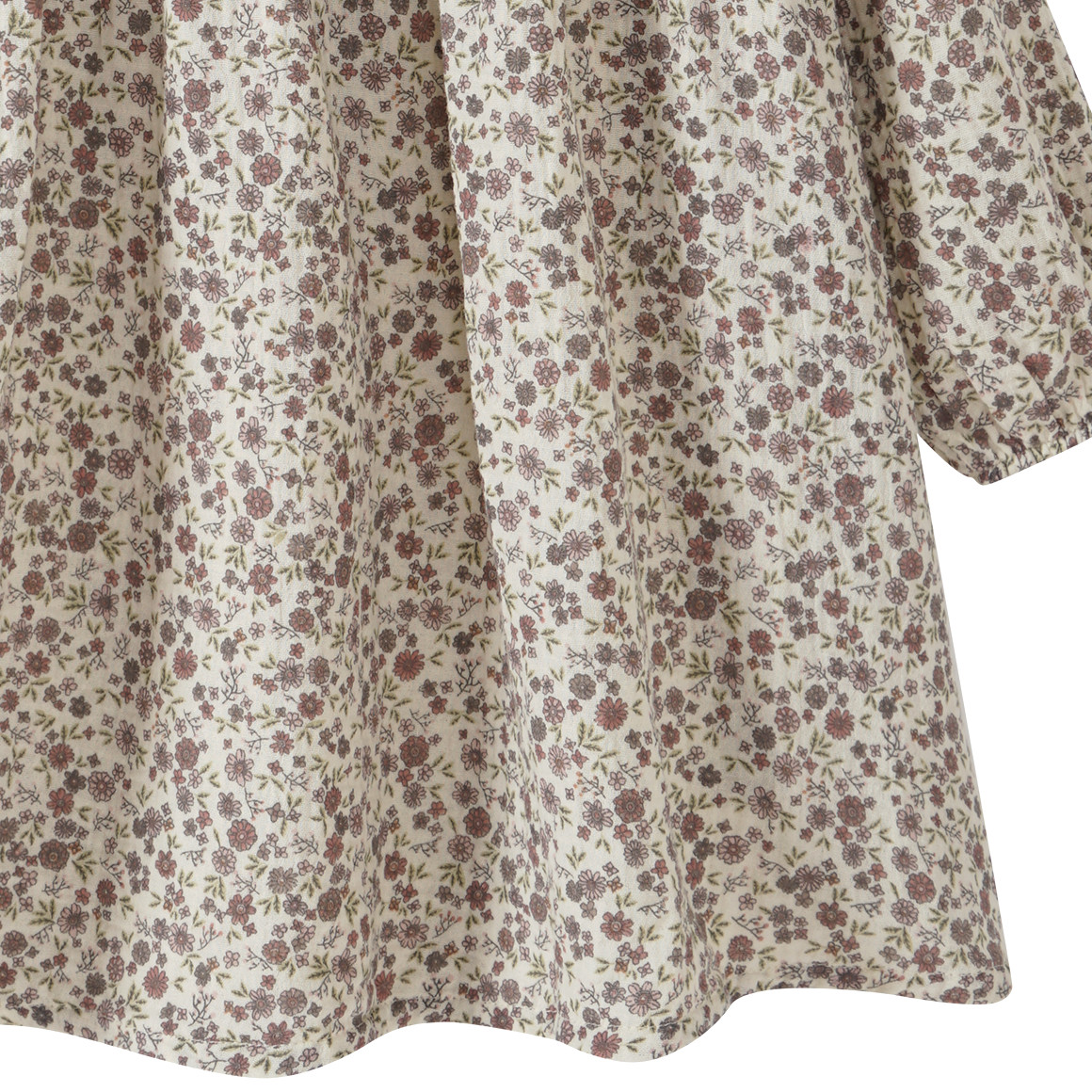 Topolino Pure Collection Mädchen Musselin-Kleid mit Blümchen hellbeige / dunkelrosa
