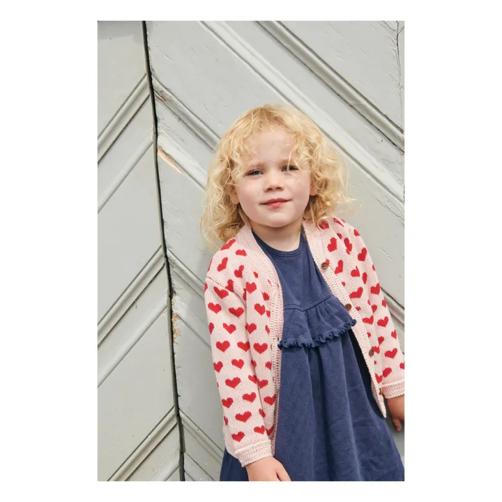 Copenhagen Colors Cardigan Crochet Cœurs | Rose pâle