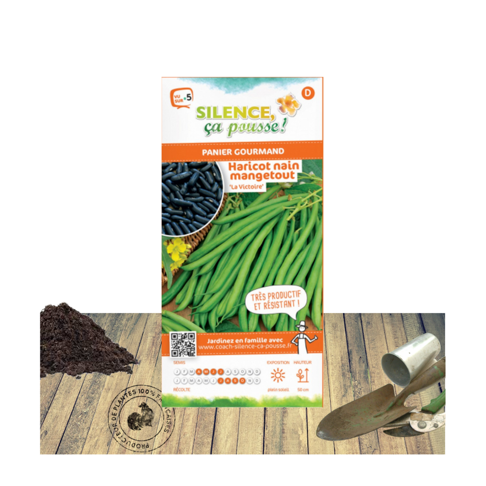 Graines de haricot nain mangetout la victoire/phaseolus vulgaris nain mangetout la victoire[-]sachet de 80 gr.