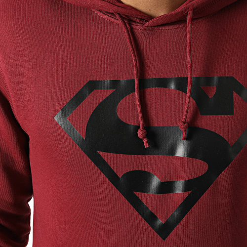 Sweat Capuche Logo Bordeaux Noir