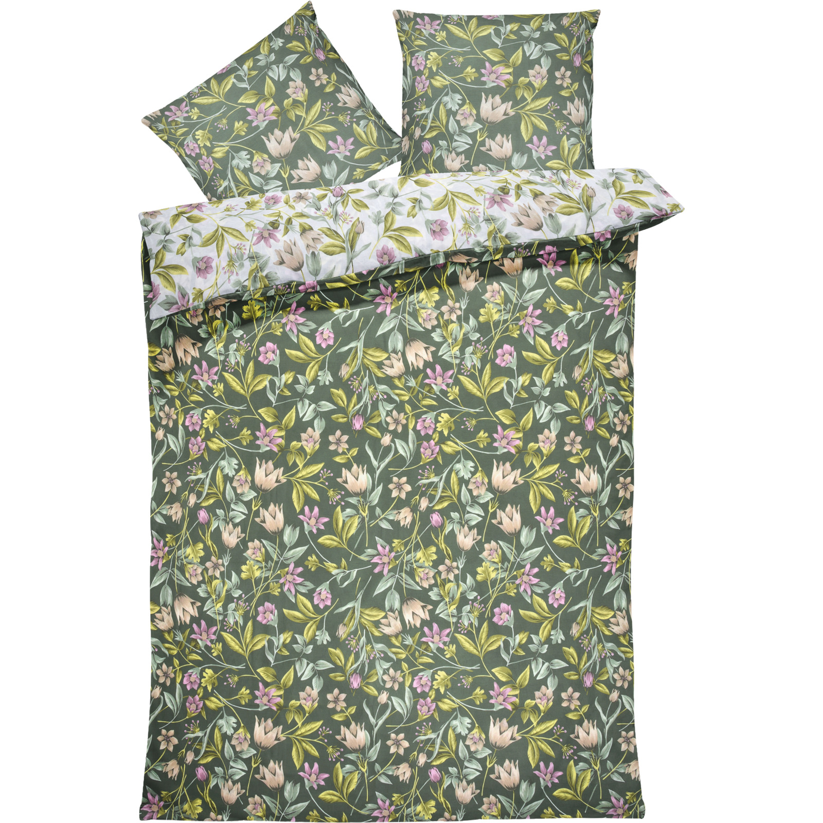 Bettwäsche Blumenzauber 200x210 2x65x65 Bettanzug Fra