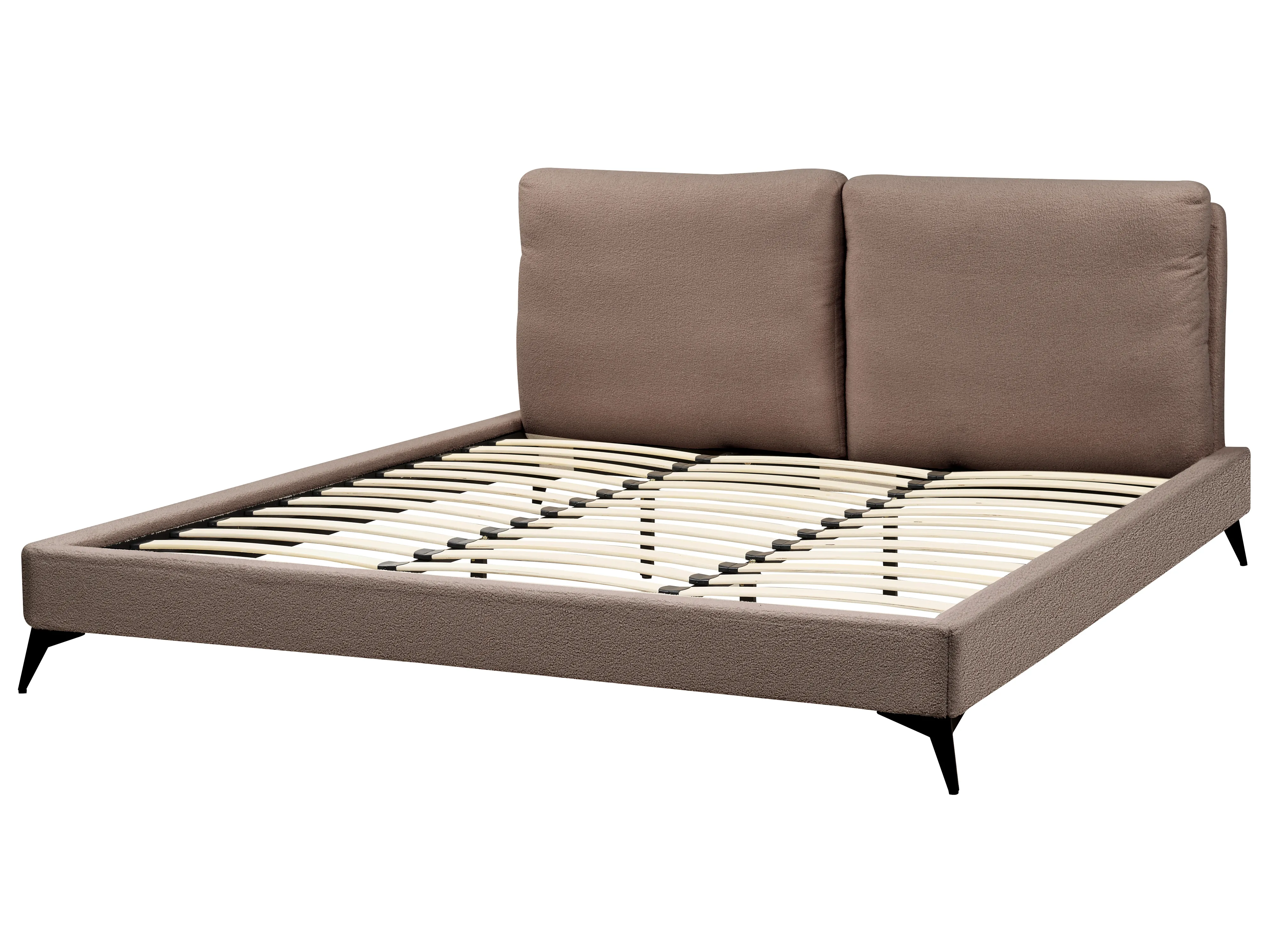 Bed Bouclé MELLE 180 x 200 cm Bruin