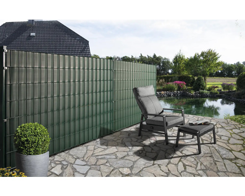 Konsta privacyschermstroken voor enkeldraads gaaspanelen, PVC, 4 stroken, 200 x 24 cm, groen