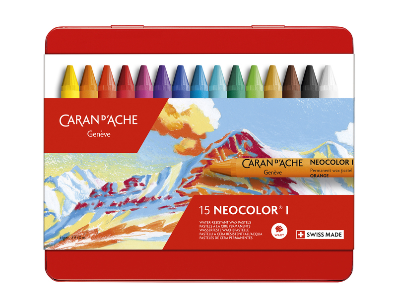 Caran d'Ache Wachsmalstifte Neocolor I, 15 Stück, assortiert