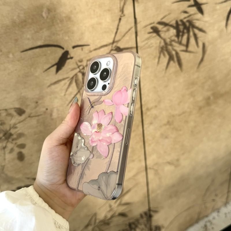 Elliure - Lotus telefoonhoesje - iPhone 16 Pro Max / 16 Pro / 16 Plus / 16 / 15 Pro Max / 15 Pro / 15 Plus / 15 / 14 Pro Max / 14 Pro / 14 Plus / 14 / 13 Pro Max / 13 Pro / 13 / 13 Mini