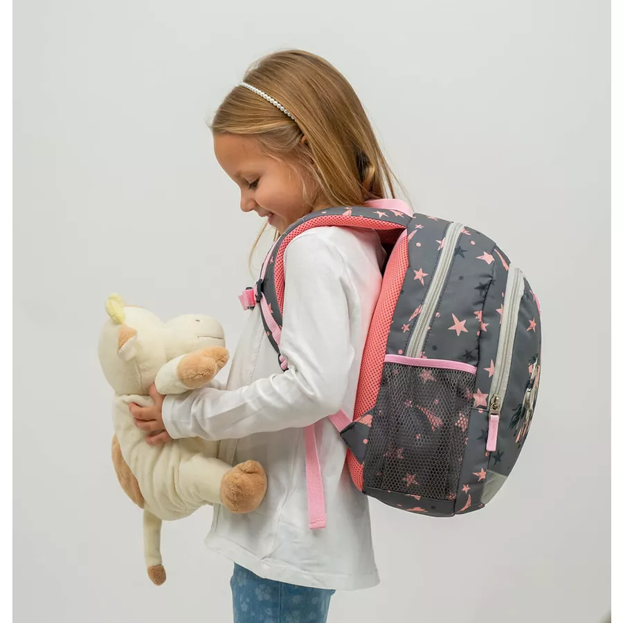 Belmil Kindergartenrucksack Kiddy Plus Kindergartenrucksack für 3-6 Jährige Kinder mit Brustgurt Star Horses