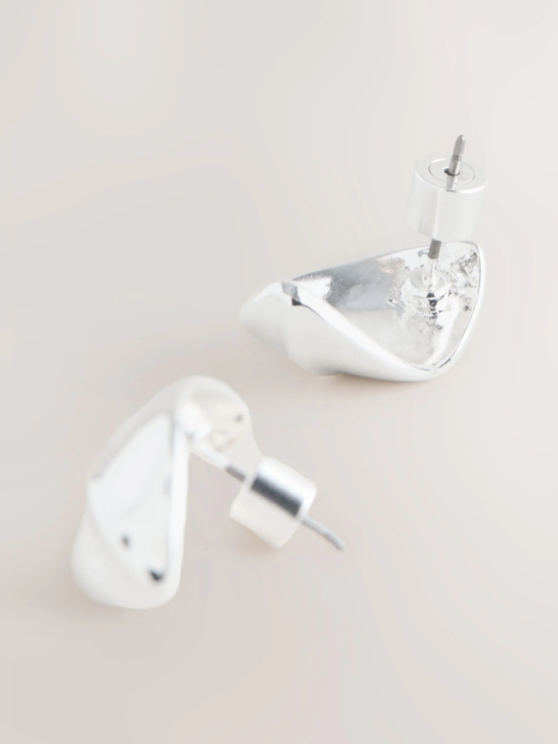 Zilverkleurig - Bouton Stud Earrings