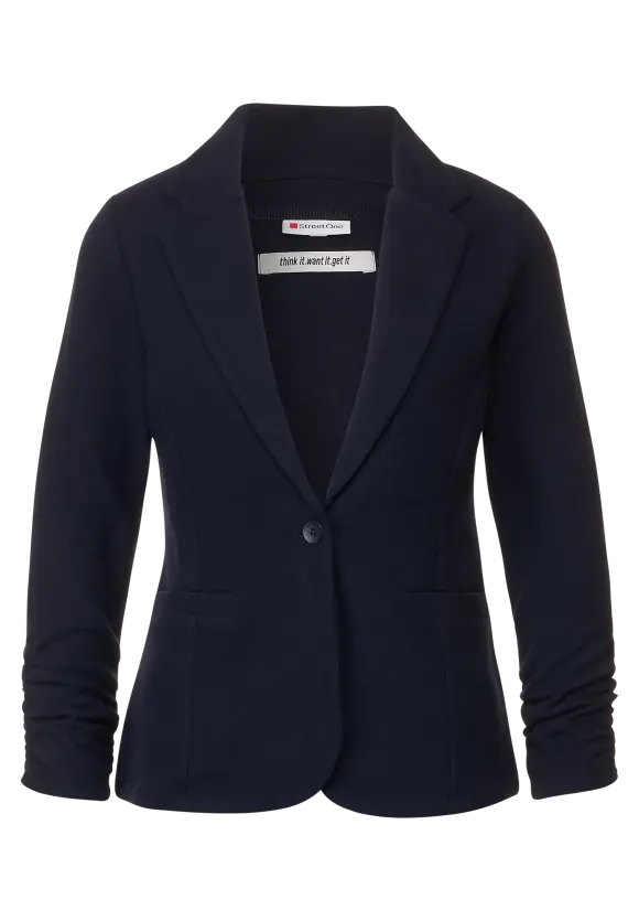 Basic Blazer mit Raffungen - blue night
