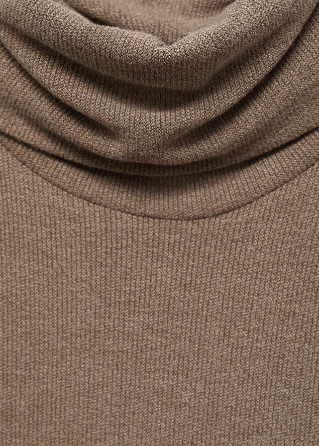 MANGO Knitted turtleneck dress Brown
