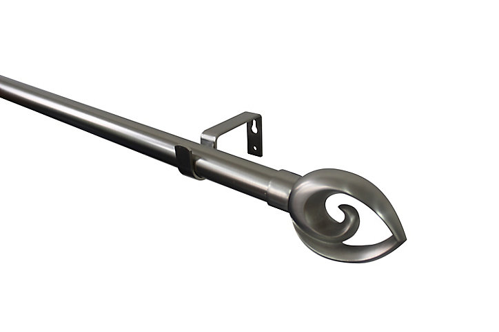 Kit de tringle à rideau extensible Athens GoodHome 200/330 cm Ø25/28mm gris