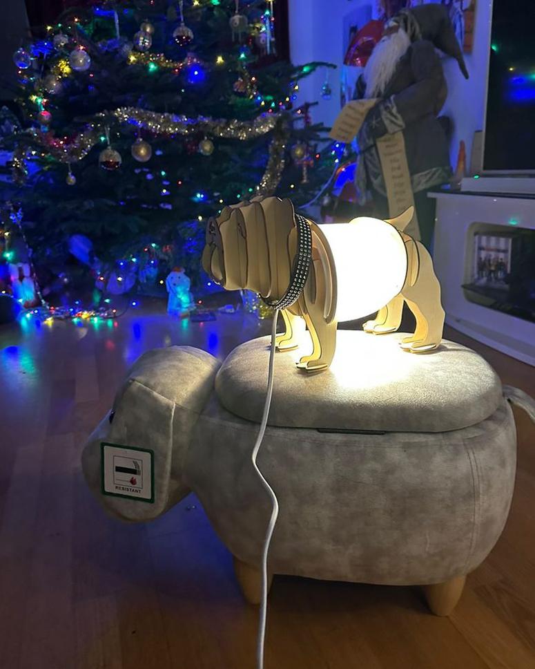 Tafellamp Hond DOUCE Lichtbruin