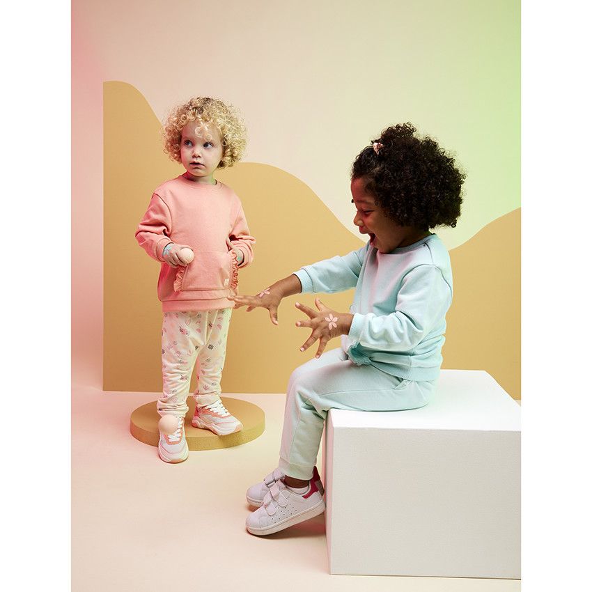 Pantalon de jogging avec détails volantés pour bébé fille - Bleu