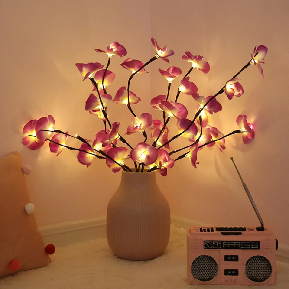 Universal Guirlande fleurs artificielles - 20 LEDs