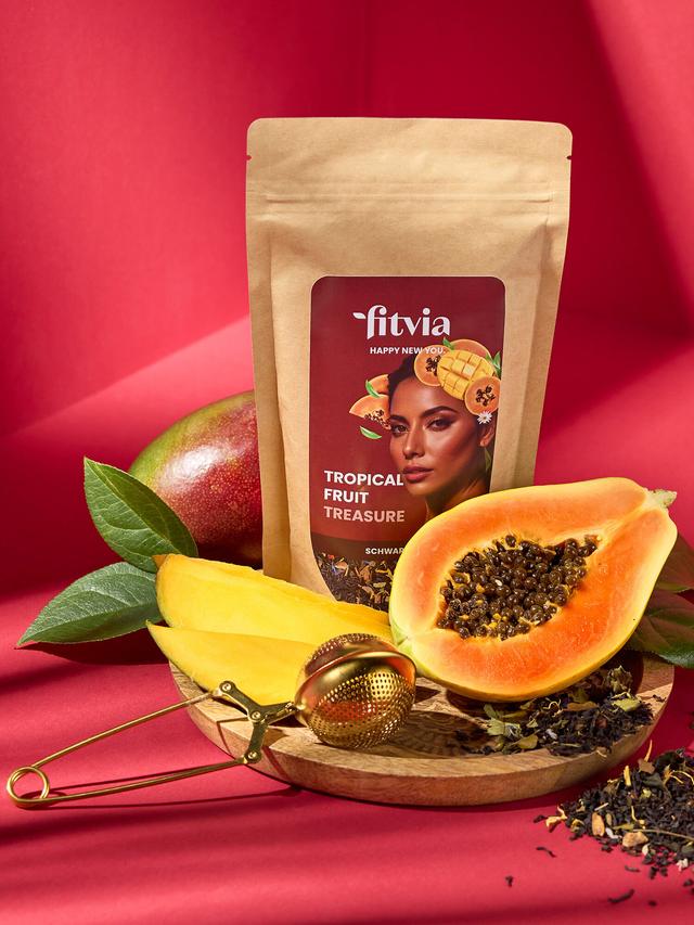 Schwarzer Tee Mango-Papaya, lose, 100 g