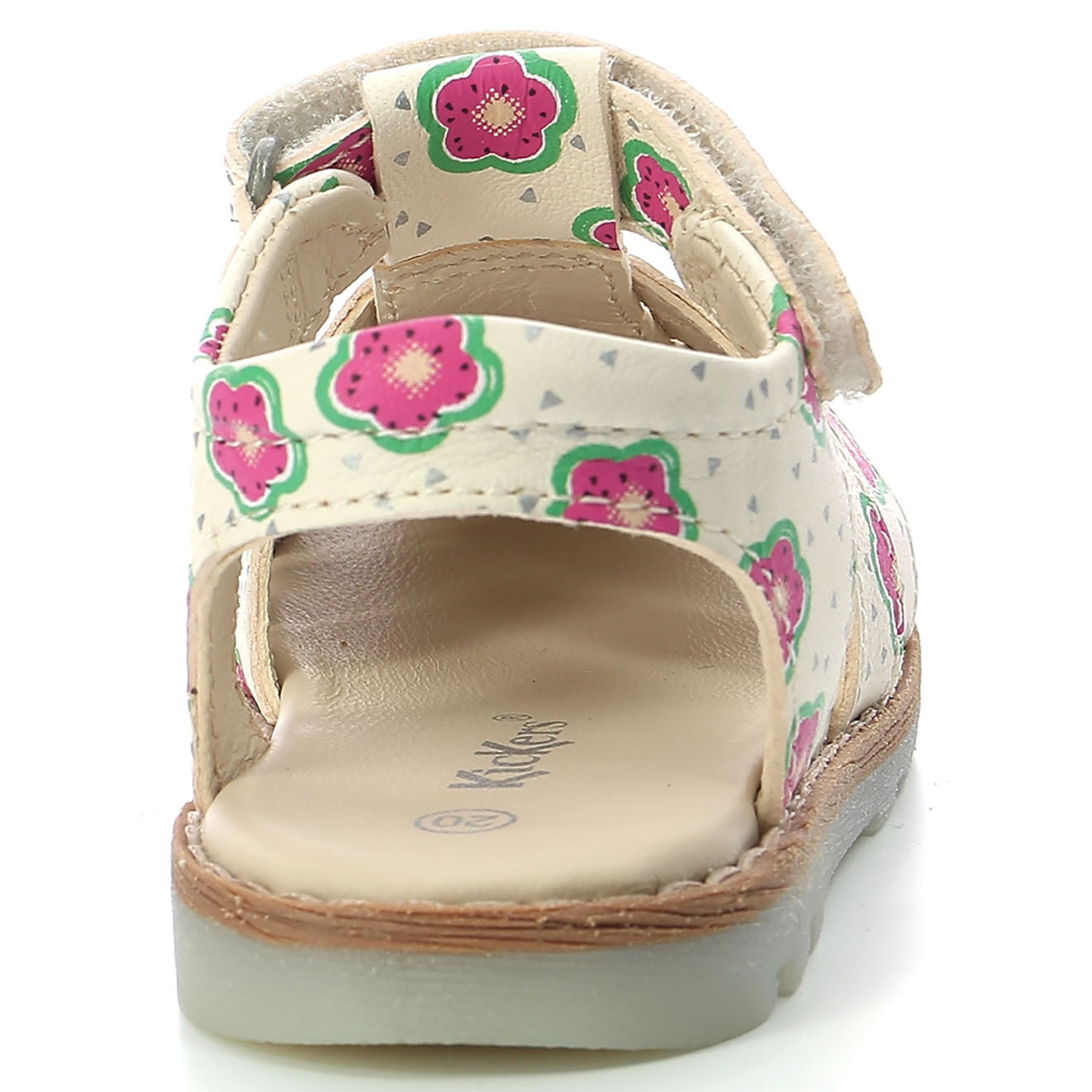 Kickers Sandales en Cuir Nonosti blanc cassé/flower
