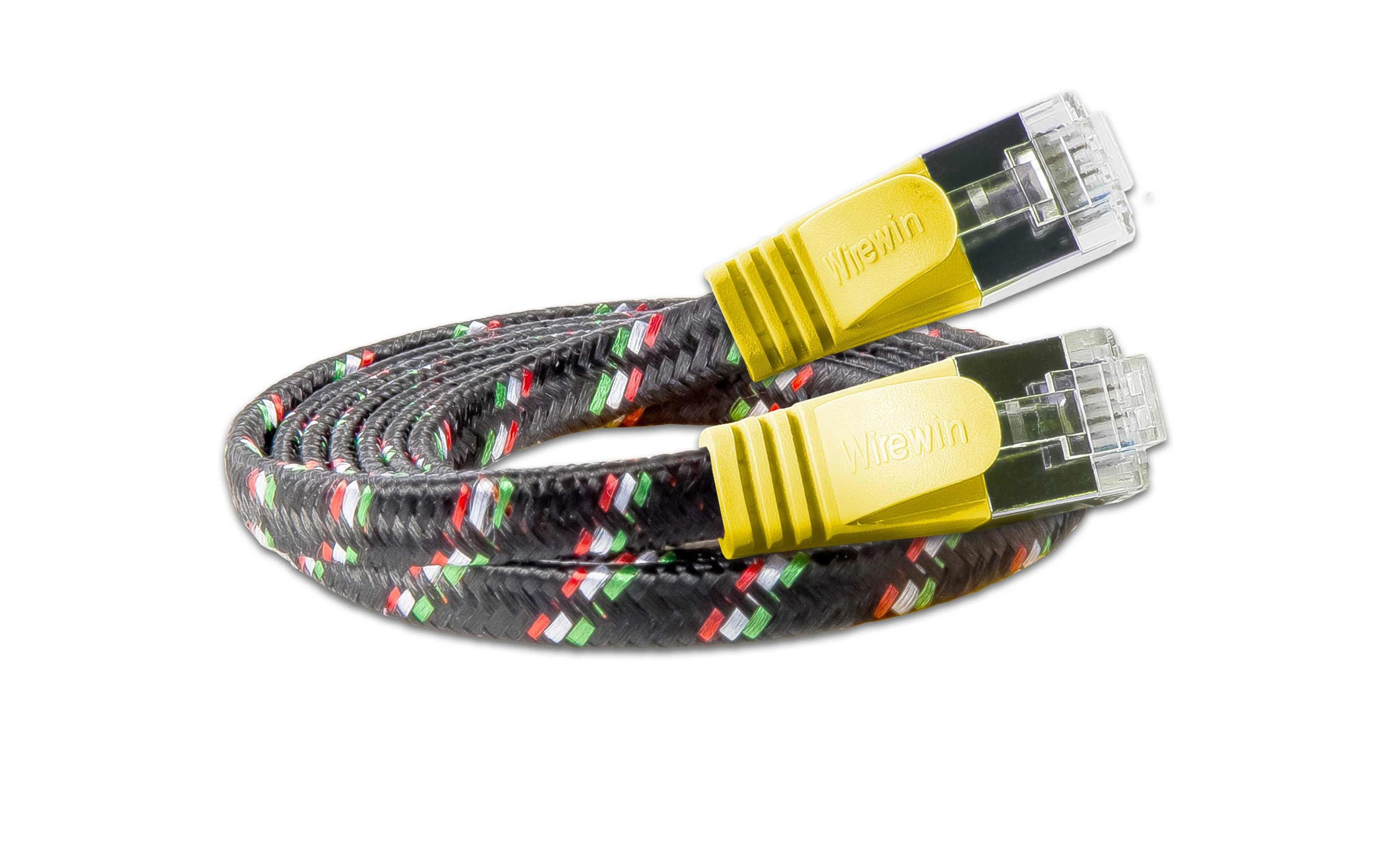 Slimpatchkabel RJ-45 - RJ-45, Cat 6, STP, 2 m, GelbRobustes, geschirmtes Twisted-Pair-Kabel (STP) mit Klinkenschutz