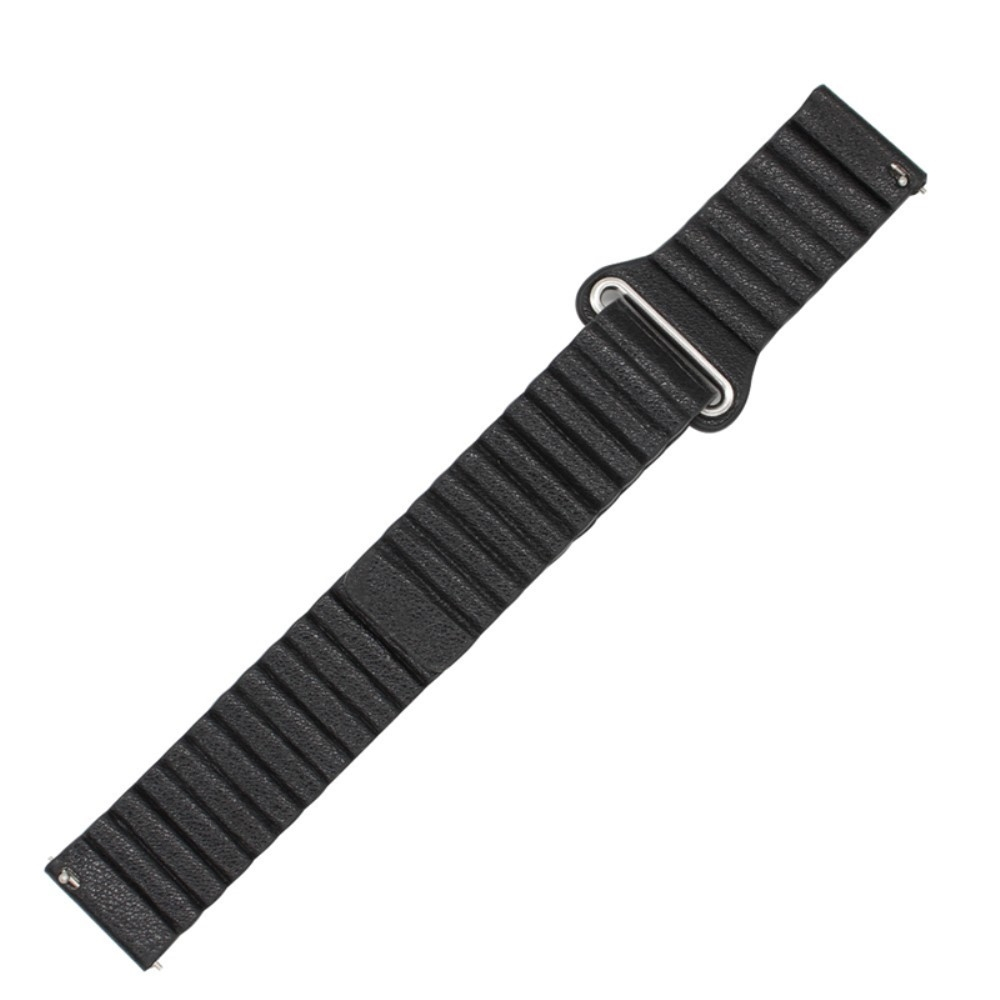 Samsung Galaxy Watch 5 (44/40mm) / Watch 5 Pro (45mm) Echtleder Armband mit Magnetverschluss - Schwarz