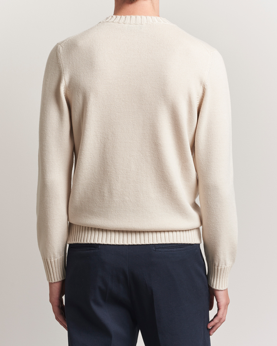 Piacenza Cashmere Brushed Wool Crew Neck Latte