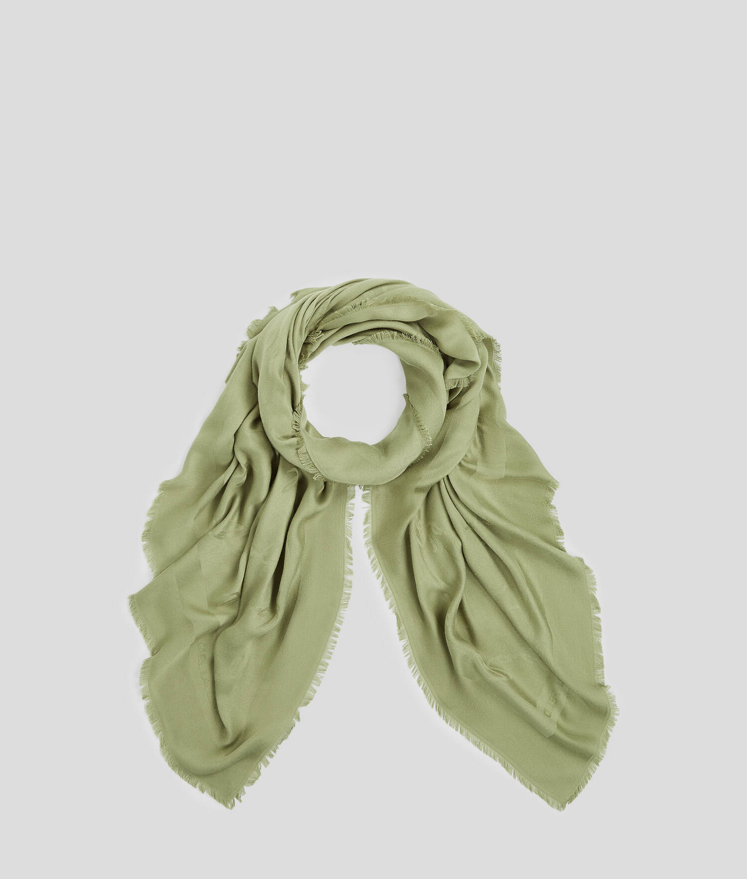 ÉCHARPE EN JACQUARD K/SIGNATURE - Vert d'huile