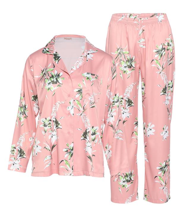 Pyjama Set Hemdbluse & Hose in Satin