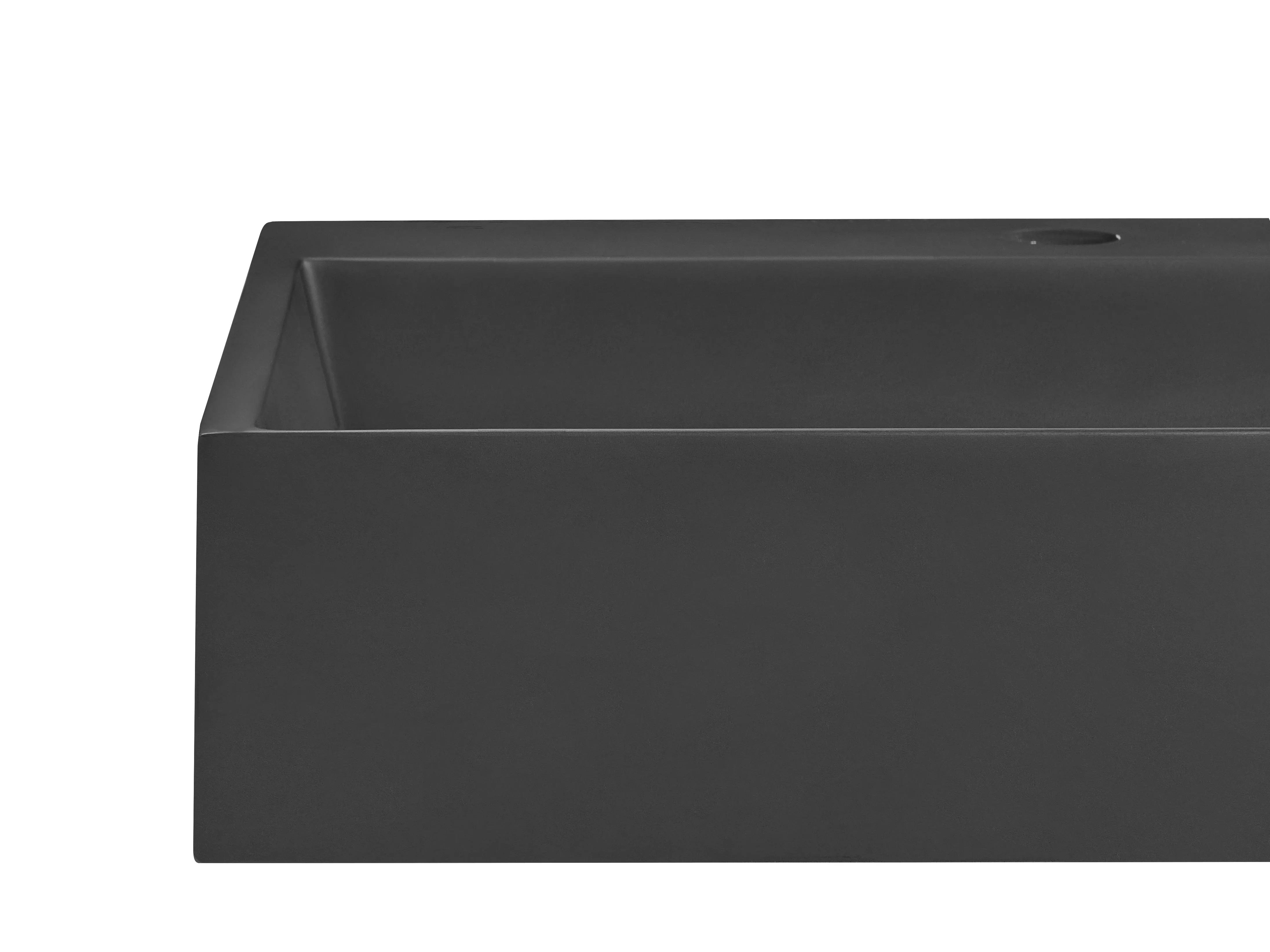 Wandgemonteerde wastafel CUSCO 75 x 43 cm Mineraal gietwerk Zwart
