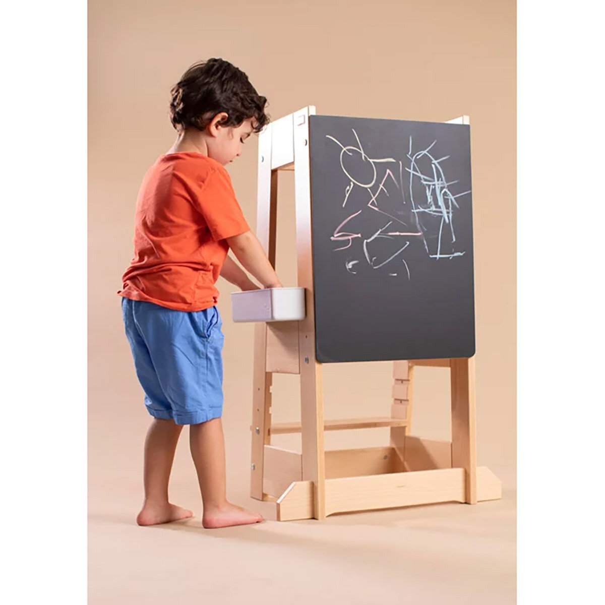 tiSsi Kindermöbel TiSsi® Lernturm Aufbewahrungsbox / Kreidebox grau