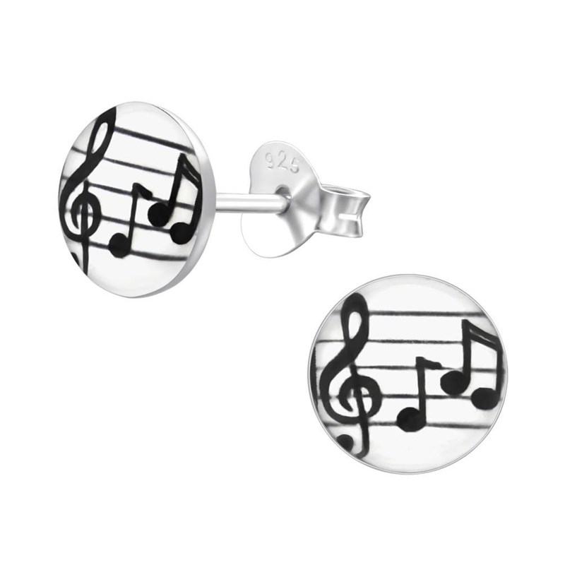 Boucle d'oreille musique en argent 925/1000