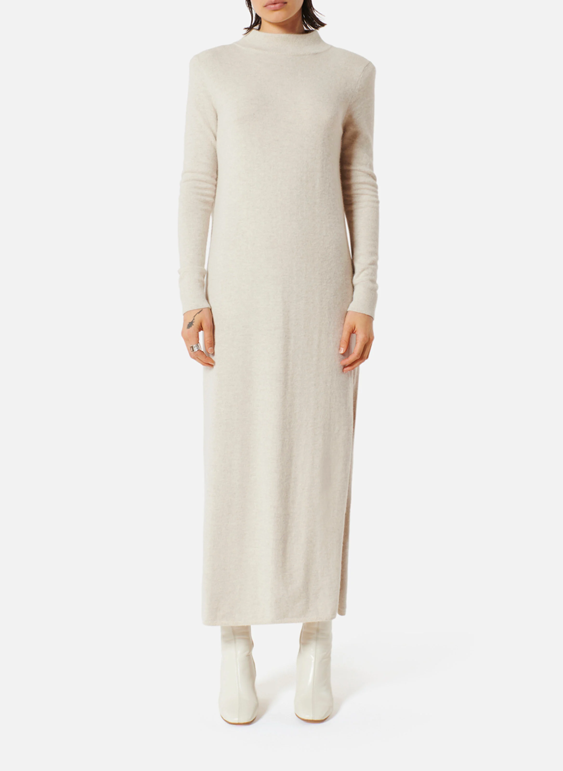 ROSSINI - Robe pull longue dos nu| Beige