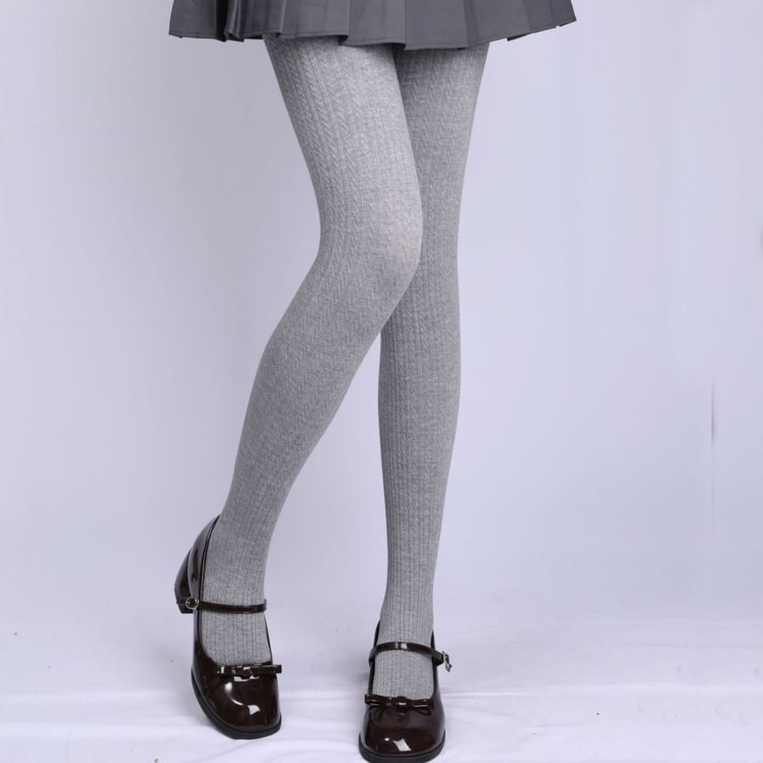 Romilan - Effen kabelgebreide panty