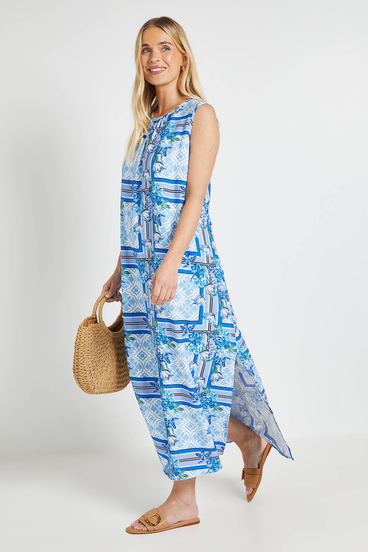 Wallis Robe Maxi Tropicale D'été Petite