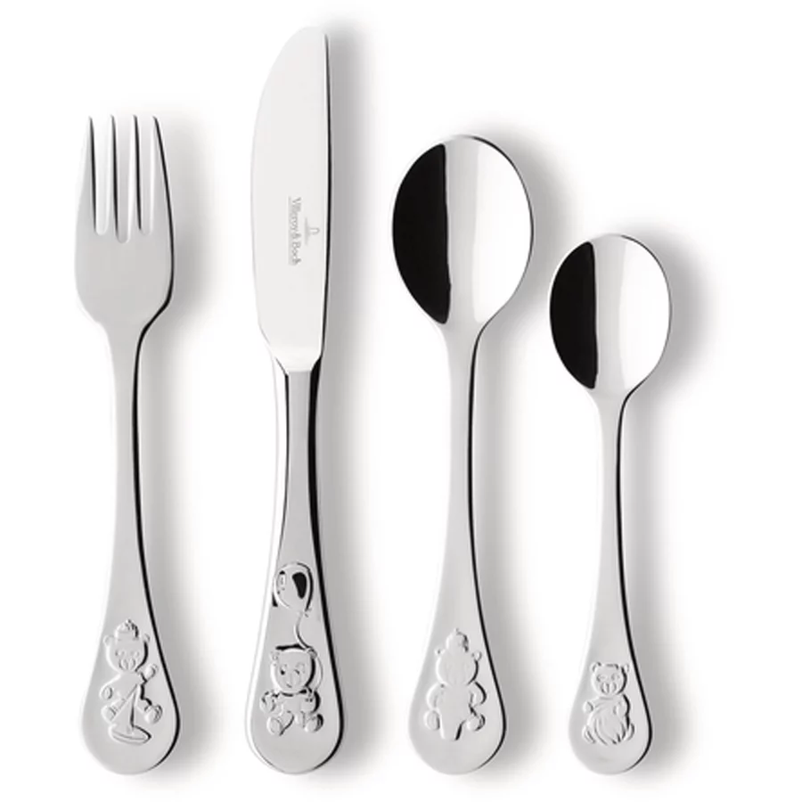 Villeroy & Boch Kinderbesteck Teddy 4er Set silber