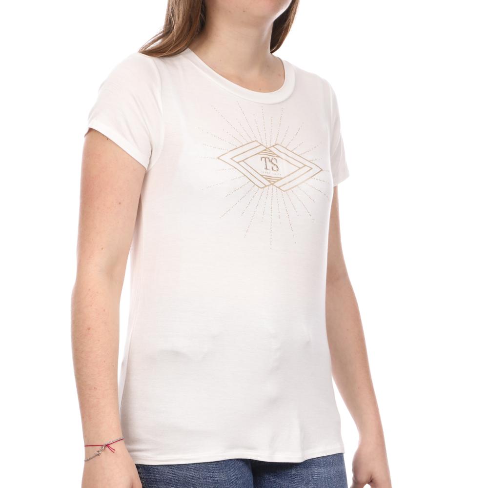 Teddy Smith T-shirt Blanc Femme Teddy Smith Tavian