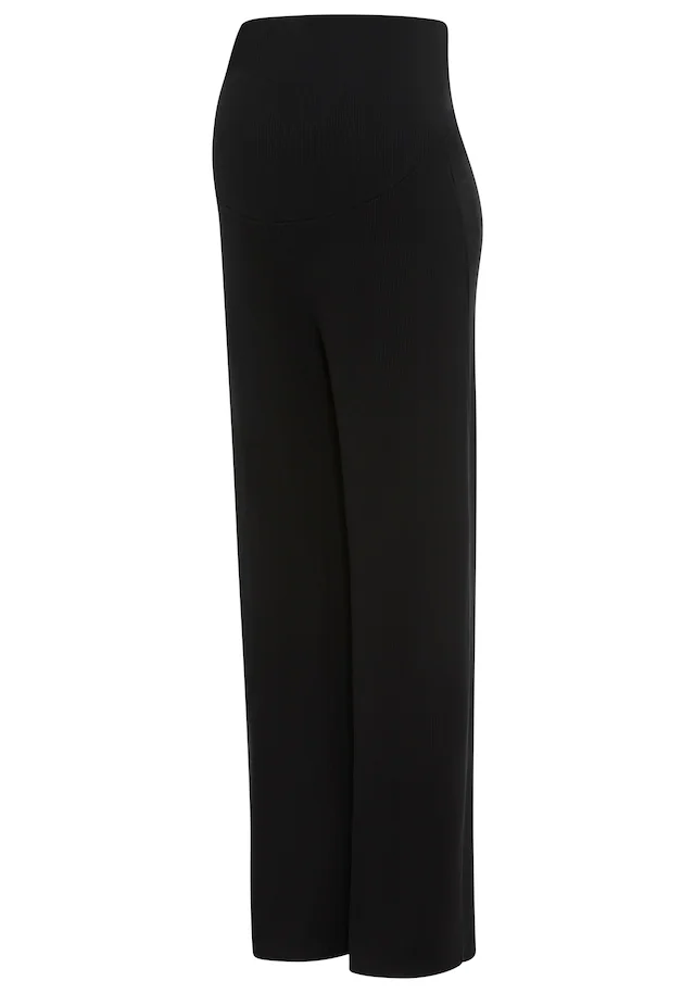 Neun Monate Umstandshose »Weite Jerseyhose für Schwangerschaft & Stillzeit, elastische Rippware«  Umstands-Hose aus Rippware mit weitem Bein