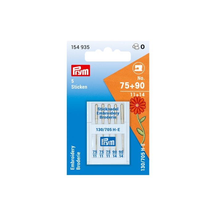 Prym-Set 5 naaimachinenaalden borduren 75+90 - Prym