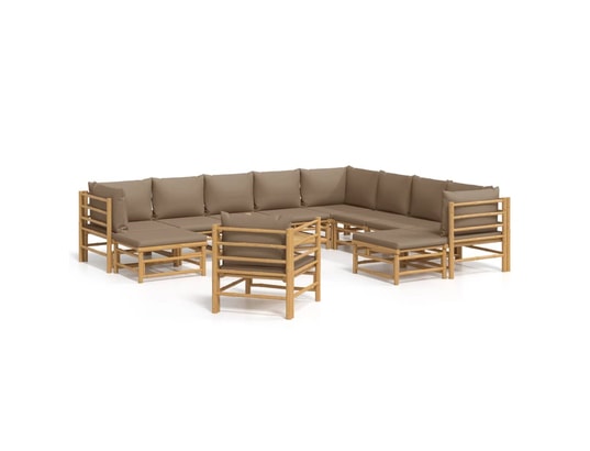 LES TENDANCES - Salon extérieur Salon de jardin-brun-11 places-55x65x30-490509