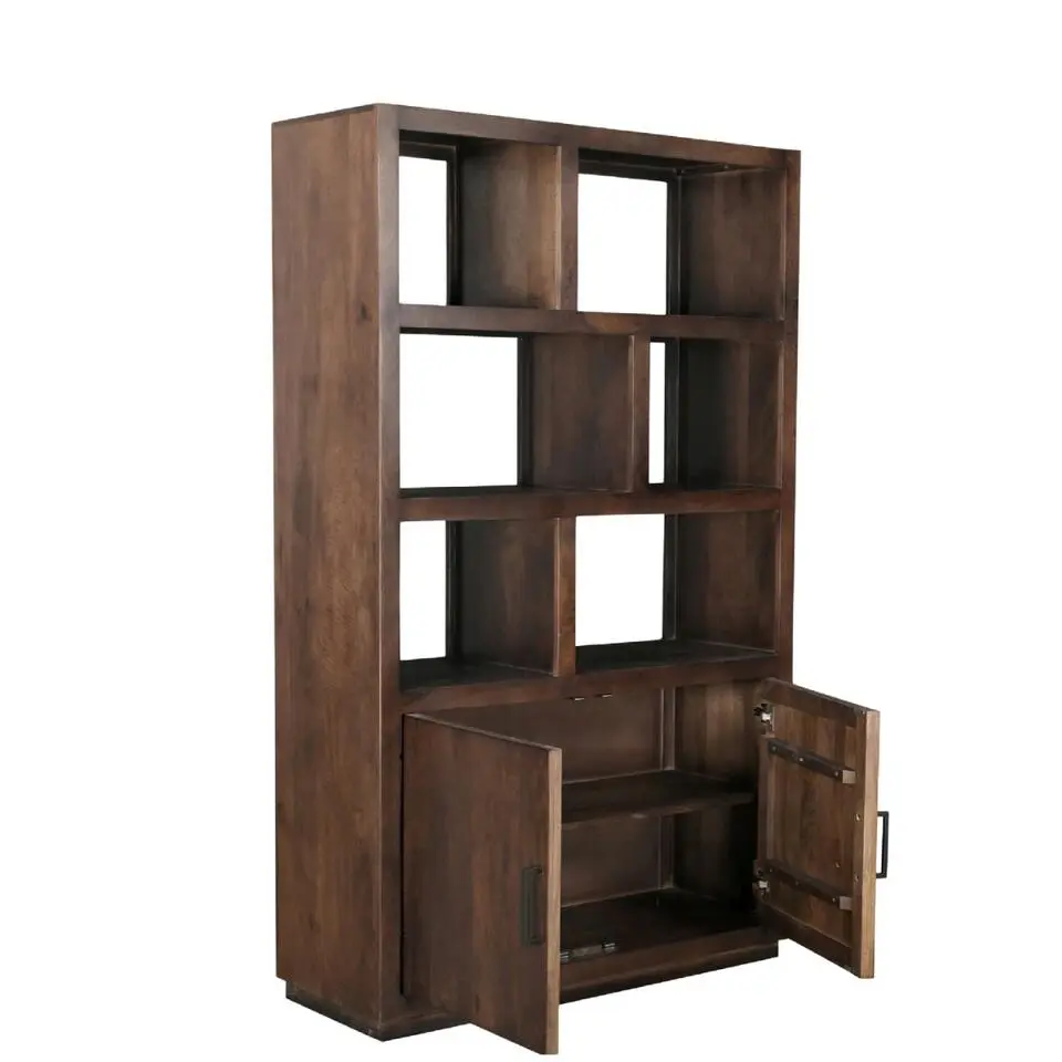 Livingfurn - Vitrinekast Jaxx Brown 120cm - Mangohout