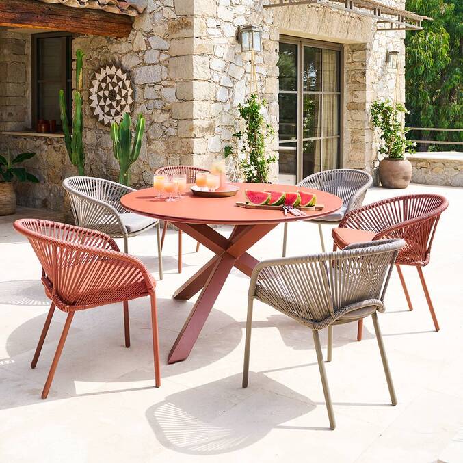 Table de jardin ronde ORYON Acajou