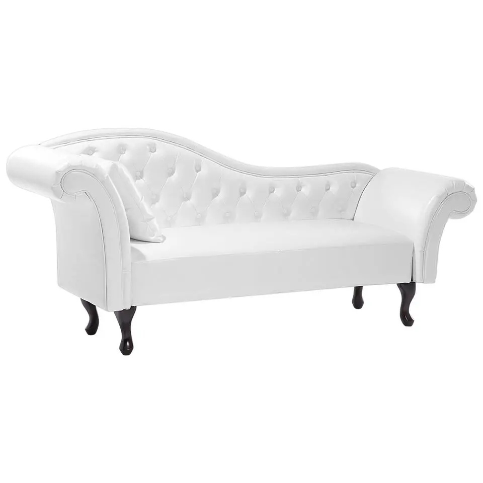 LATTES - Chaise longue - Wit - Linkerzijde - Kunstleer