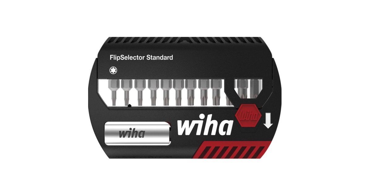 WihaBitset FlipSelector Standard 25 mm  (Zwart/rood, 14-delig)