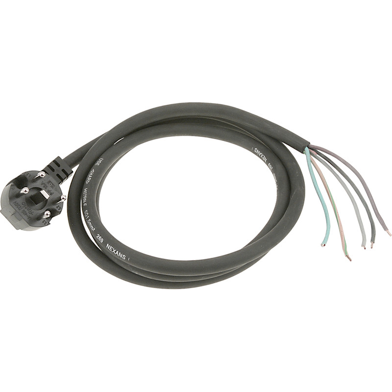 Perilex stekker met snoer 2m H07RN-F 5x1.5mm² zwart