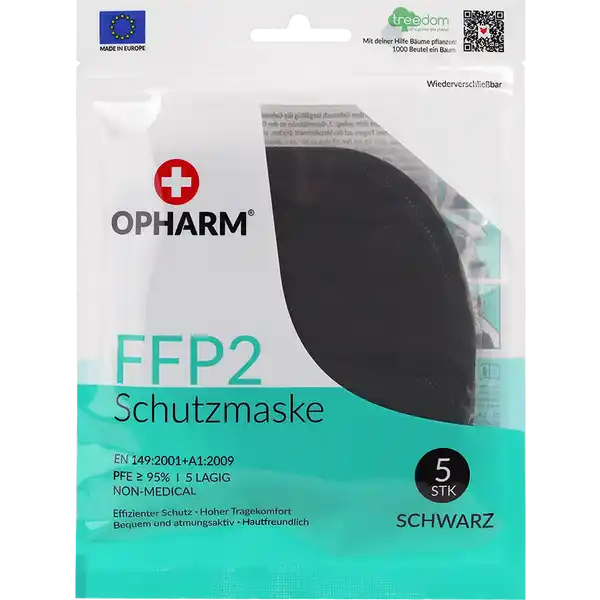 FFP2 Schutzmaske schwarz 5-lagig