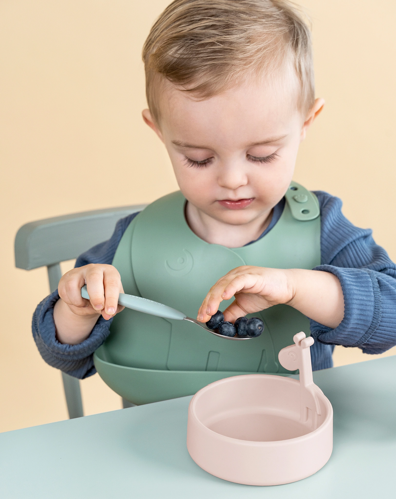 Silikon-Lätzchen PEEKABOO - ELPHEE 2er Pack in grün